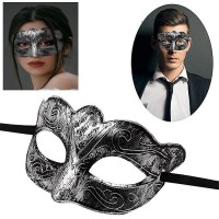 Antik Gümüş Eskitme Balo Venedik Maskesi