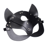 Kedi Kadın Maskesi Deri Siyah Renk