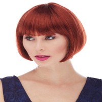 Kızıl Renk Parti Peruğu Küt Saç