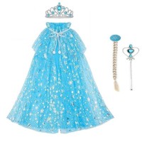 Frozen Elsa Pelerin Taç Asa ve Saç Seti