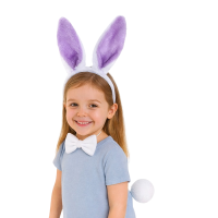 Tavşan Taç Papyon Kuyruk Seti Lila Mor