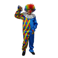 Renkli Baklava Desen Tulum Palyaço Kostümü Çocuk