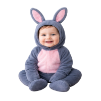 Tavşan Kostümü Gri Bebek