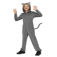 Kedi Kostümü Gri Çocuk 