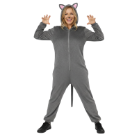 Kedi Kostümü Gri Yetişkin