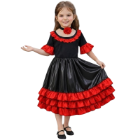 İspanyol Dans Flamenko Kostümü Kız Çocuk