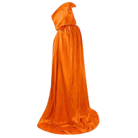 Halloween Kapüşonlu Parti Pelerini Turuncu Saten