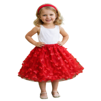 Tüllü Gösteri Eteği Kırmızı Renk Çocuk 
