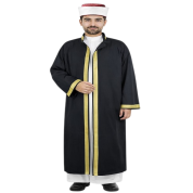 İmam Cübbesi ve Başlığı Siyah Yetişkin