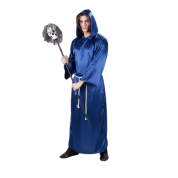 Halloween Büyücü Kostümü Mavi Yetişkin