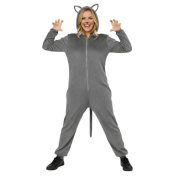 Kedi Kostümü Gri Yetişkin