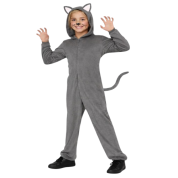 Kedi Kostümü Gri Çocuk 