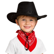 Kovboy Şapkası Nubuk Siyah Çocuk 