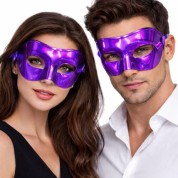 Metalize Parlak Venedik Balo Maskesi Mor