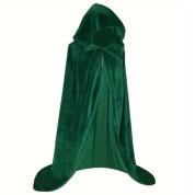 Kapüşonlu Kadife Pelerin Yeşil Çocuk