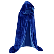 Kapüşonlu Kadife Pelerin Mavi Çocuk