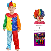 Palyaço Kostümü İkili Takım Çocuk Tam Takım