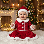 Bebek Noel Kostümü Kadife