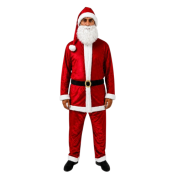 Noel Baba Kostümü Kadife Kürklü