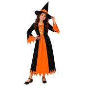 Halloween Çocuk Cadı Kostümü Turuncu