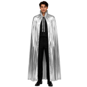 Gümüş Renk Varak Halloween Drakula Pelerini