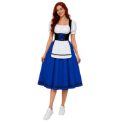Oktoberfest Bavyera Alman Kostümü Mavi Bayan 