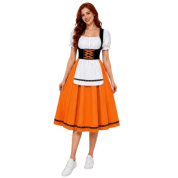 Oktoberfest Bavyera Alman Kostümü Turuncu Bayan 