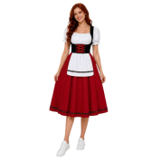 Oktoberfest Bavyera Alman Kostümü Kırmızı Bayan 