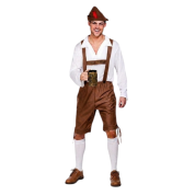 Oktoberfest Alman Erkek Kostümü Kahverengi