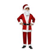 Noel Baba Kostümü Erkek Çocuk Kadife