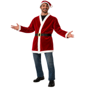 Noel Baba Ceket Şapka Kemer Set Kadife