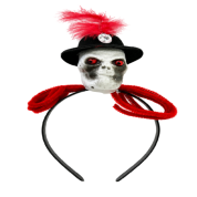 Halloween Kuru Kafa Taç Kırmızı Tüylü Parti Tacı