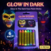 Fosforlu Glow Parti Yüz Boyası 6’lı
