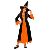 Halloween Çocuk Cadı Kostümü Turuncu
