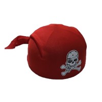 Bandanalı Korsan Şapkası Kırmızı Yetişkin