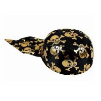 Bandanalı Korsan Şapkası Kuru Kafa Baskılı