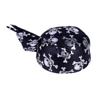 Bandanalı Korsan Şapkası Kuru Kafa Baskılı 