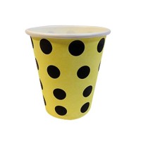 Arı Maya Partisi Siyah Puantiyeli Sarı Bardak